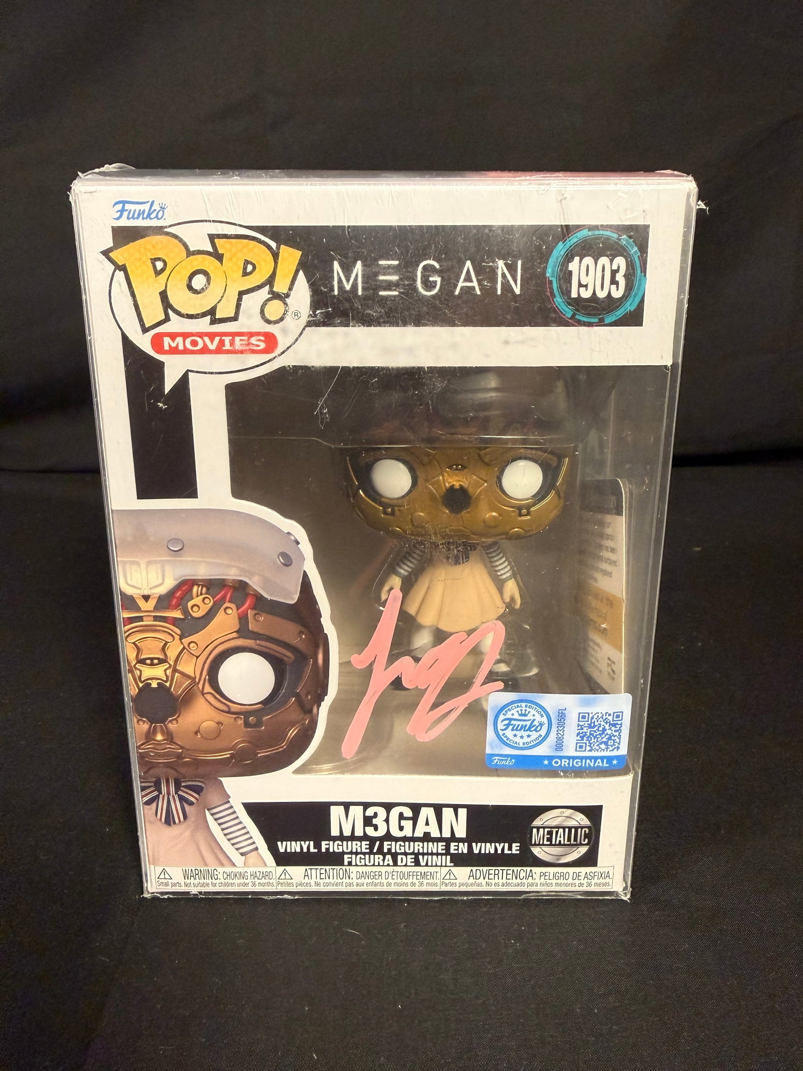 M3GAN Signed Funko Pop: Jenna Davis signed M3GAN Funko Pop #1903 with COA