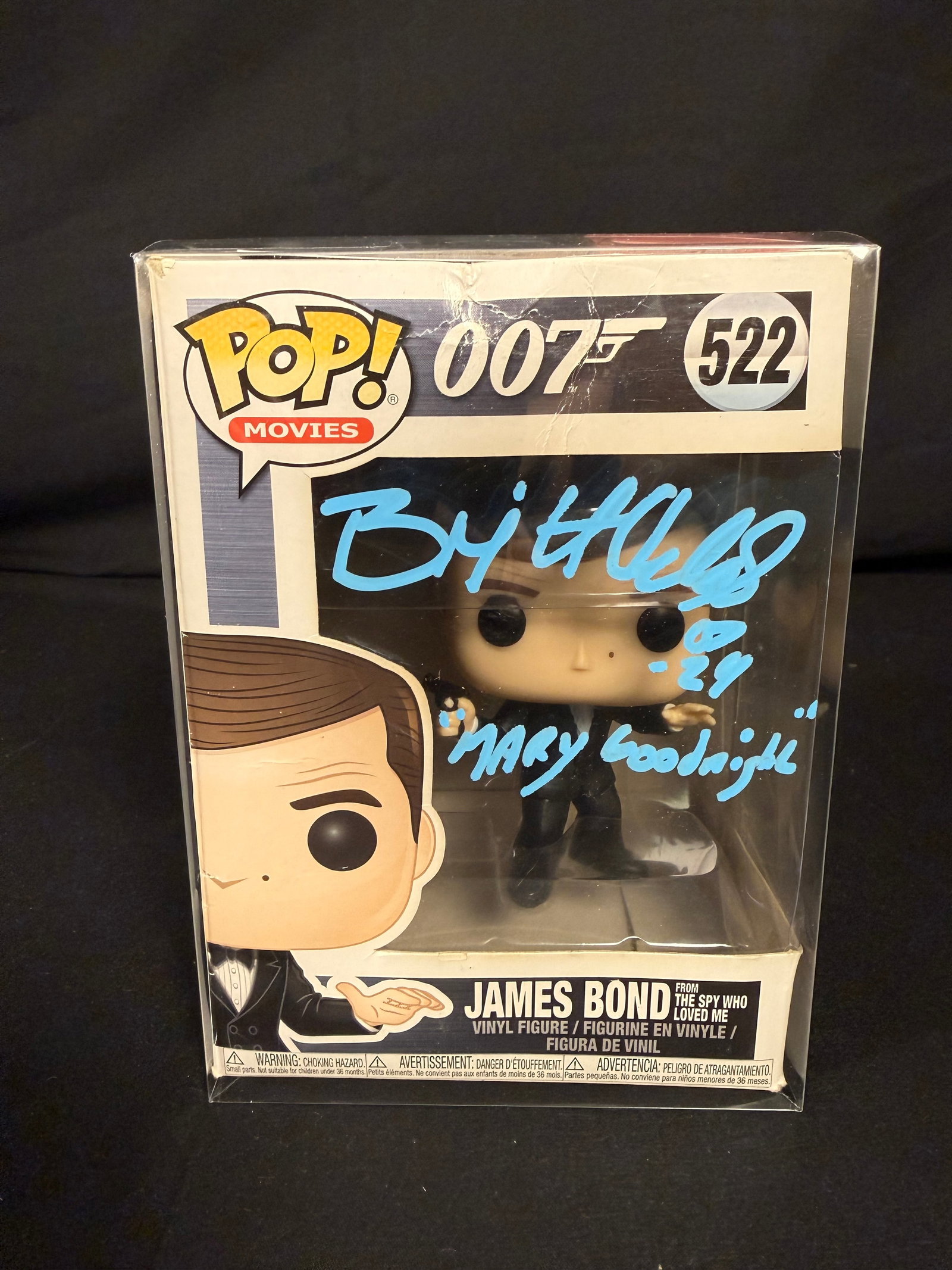 James Bond Signed Funko Pop: Britt Ekland signed James Bond 007 Funko Pop #552 with COA Damaged Box