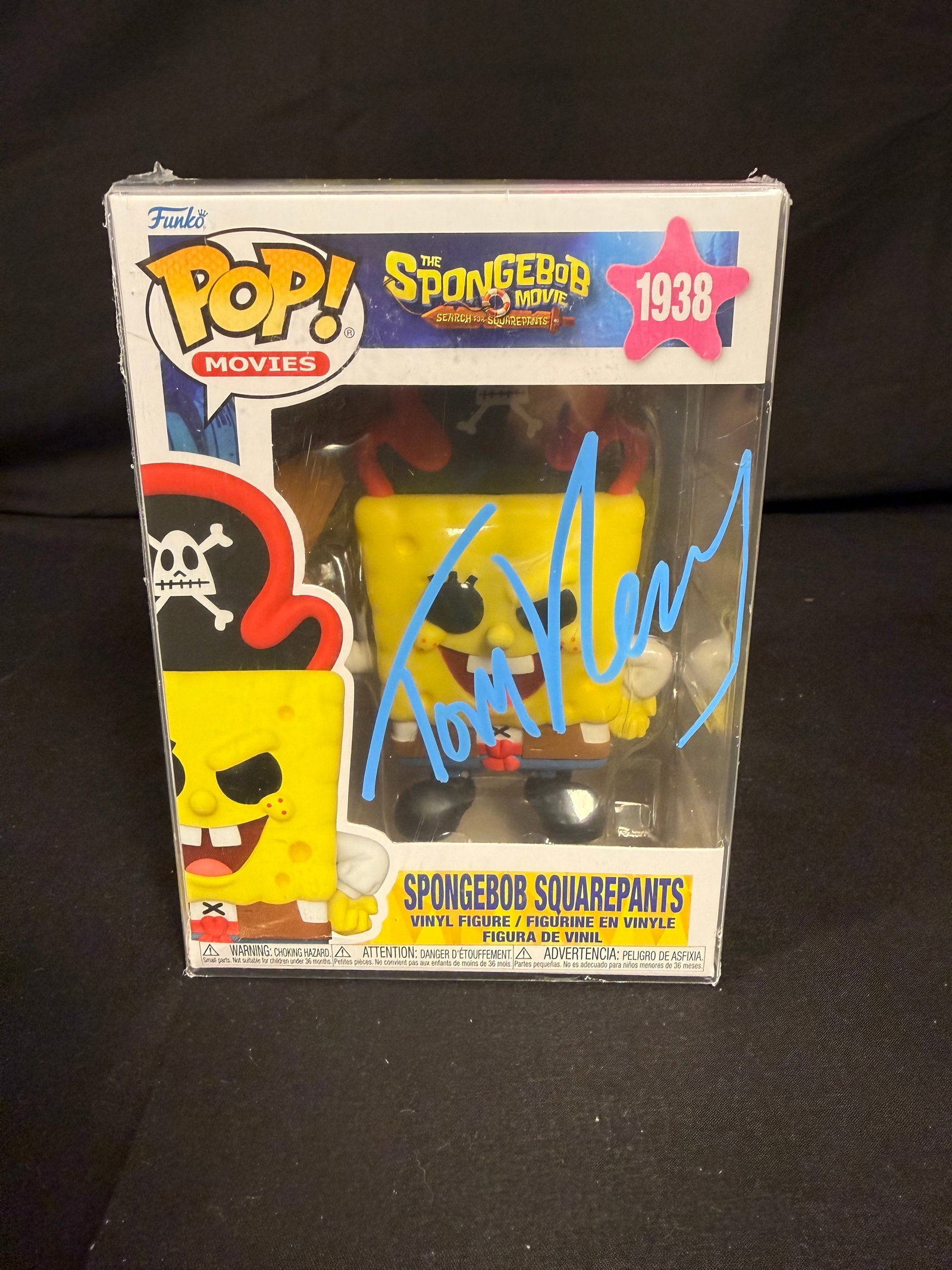 SpongeBob SquarePants Signed Funko Pop: Tom Kenny signed SpongeBob SquarePants The SpongeBob Movie Funko Pop #1938 with COA