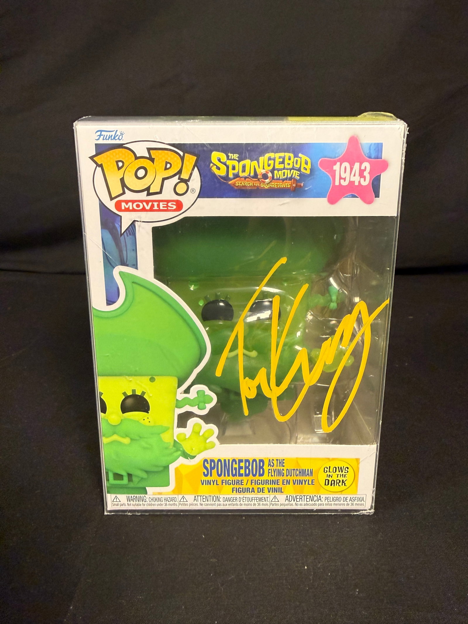 SpongeBob SquarePants as the Flying Dutchman Signed Funko Pop: Tom Kenny signed SpongeBob SquarePants as the Flying Dutchman The SpongeBob Movie Funko Pop #1943 with COA