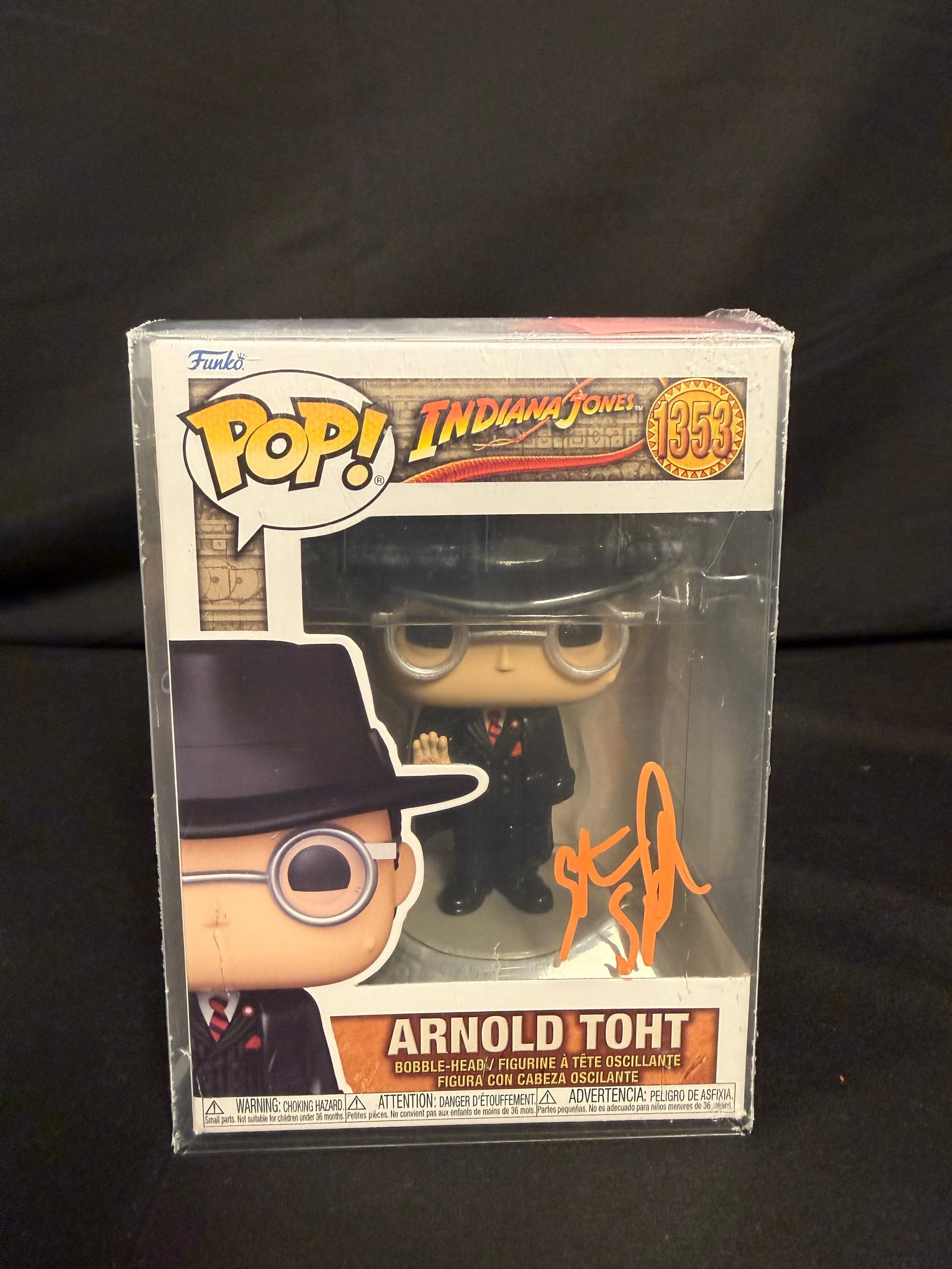 Arnold Toht Signed Funko Pop: Steven Spielberg signed Arnold Toth Indiana Jones Funko Pop #1353 with COA