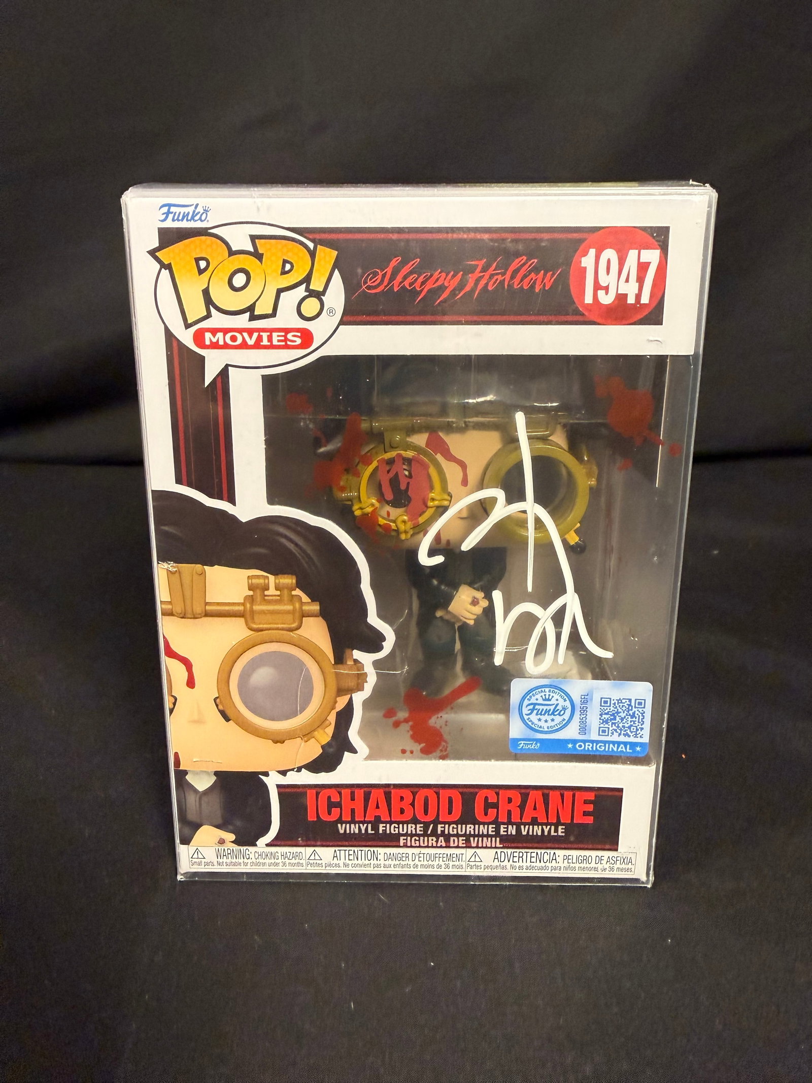 Ichabod Crane Signed Funko Pop: Johnny Depp signed Ichabod Crane Sleepy Hallow Funko Pop #1947 with COA