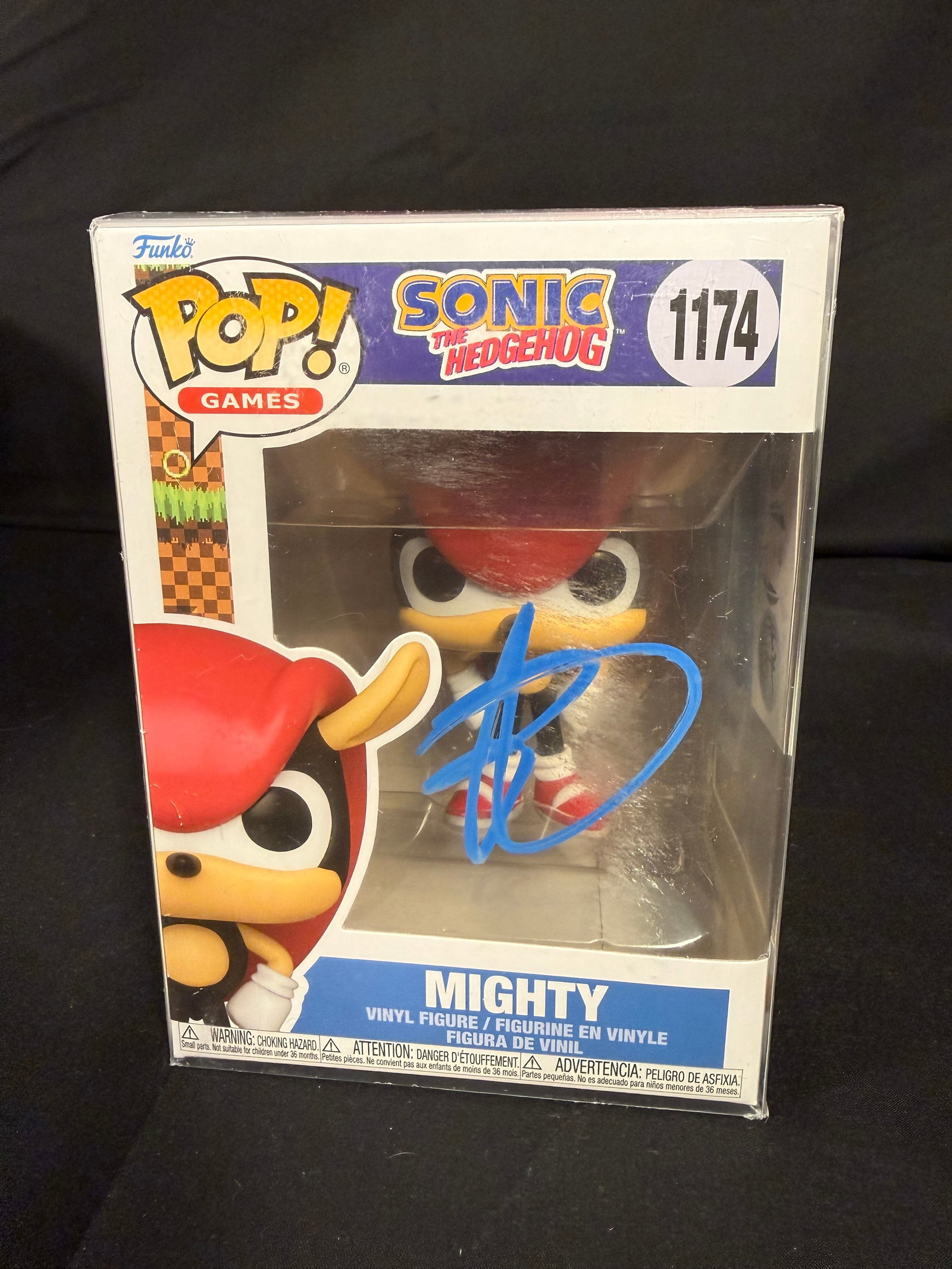 Mighty Signed Funko Pop: Ben Schwartz signed Mighty Sonic the Hedgehog Funko Pop #1174 with COA