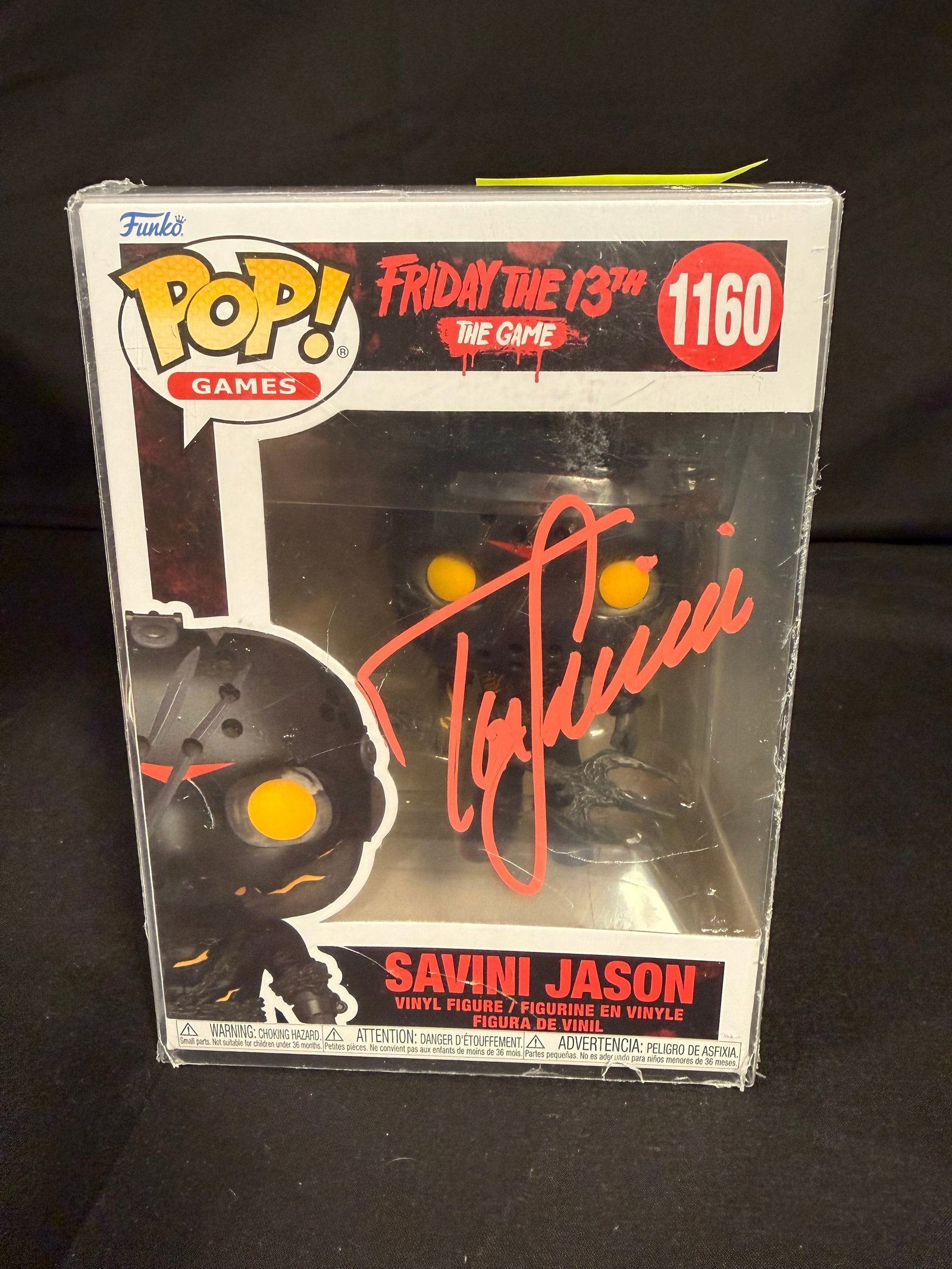 Savini Jason Signed Funko Pop: Tom Savini signed Savini Jason Friday the 13th The Game Funko Pop #1160 with COA