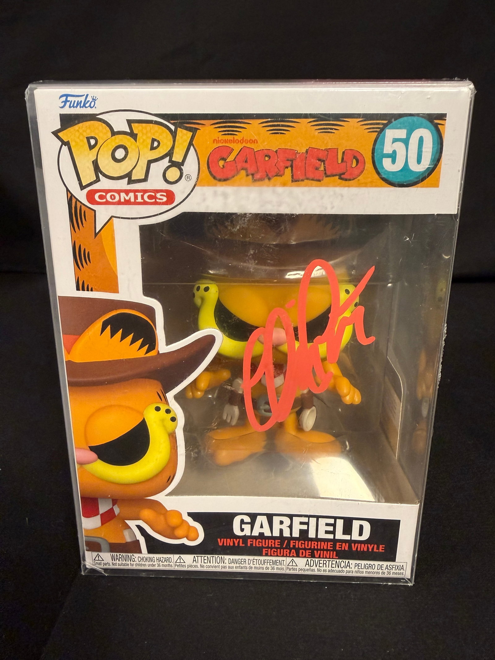 Garfield Signed Funko Pop: Chris Pratt signed Garfield Funko Pop #50 with COA