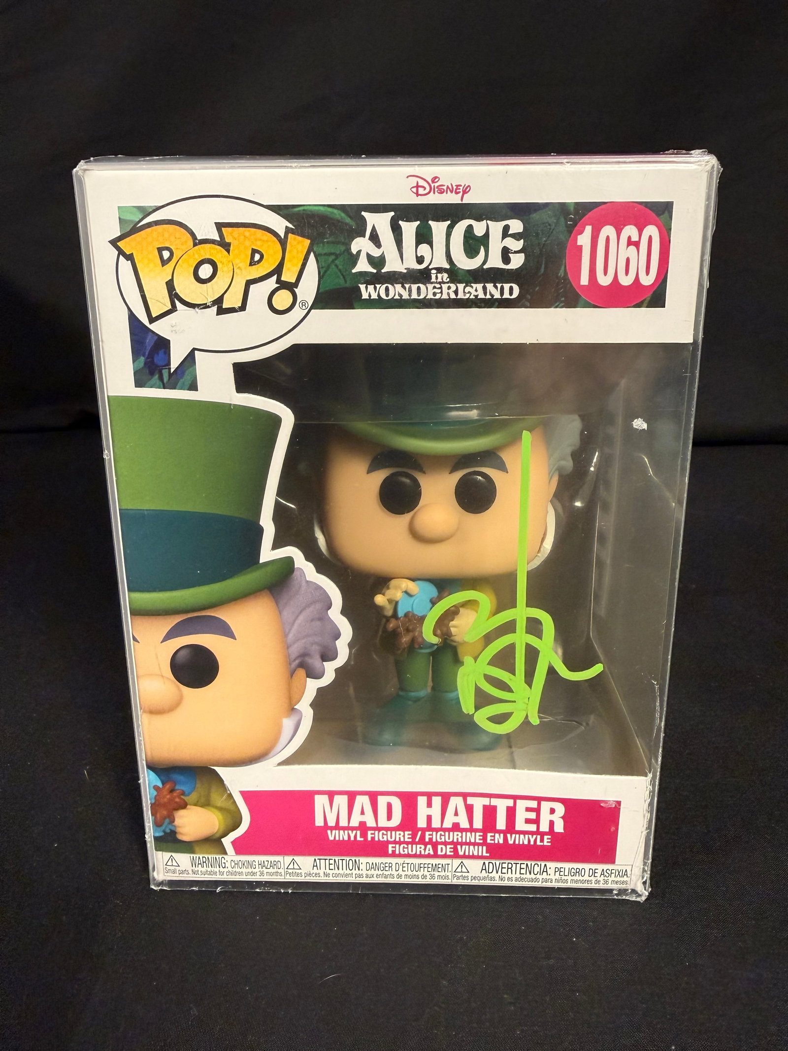 Mad Hatter Signed Funko Pop: Johnny Depp signed Mad Hatter Alice in Wonderland Funko Pop #1060 with COA