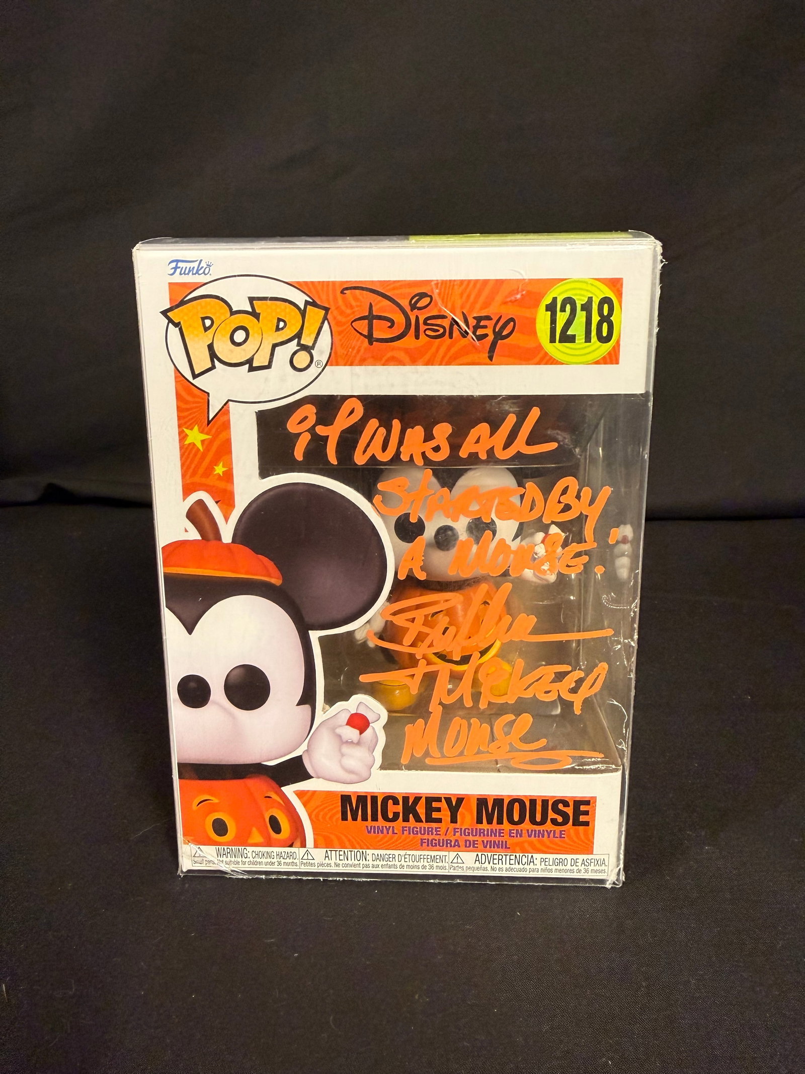 Mickey Mouse Signed Funko Pop: Bret Iwan signed Mickey Mouse Disney Funko Pop #1218 with COA