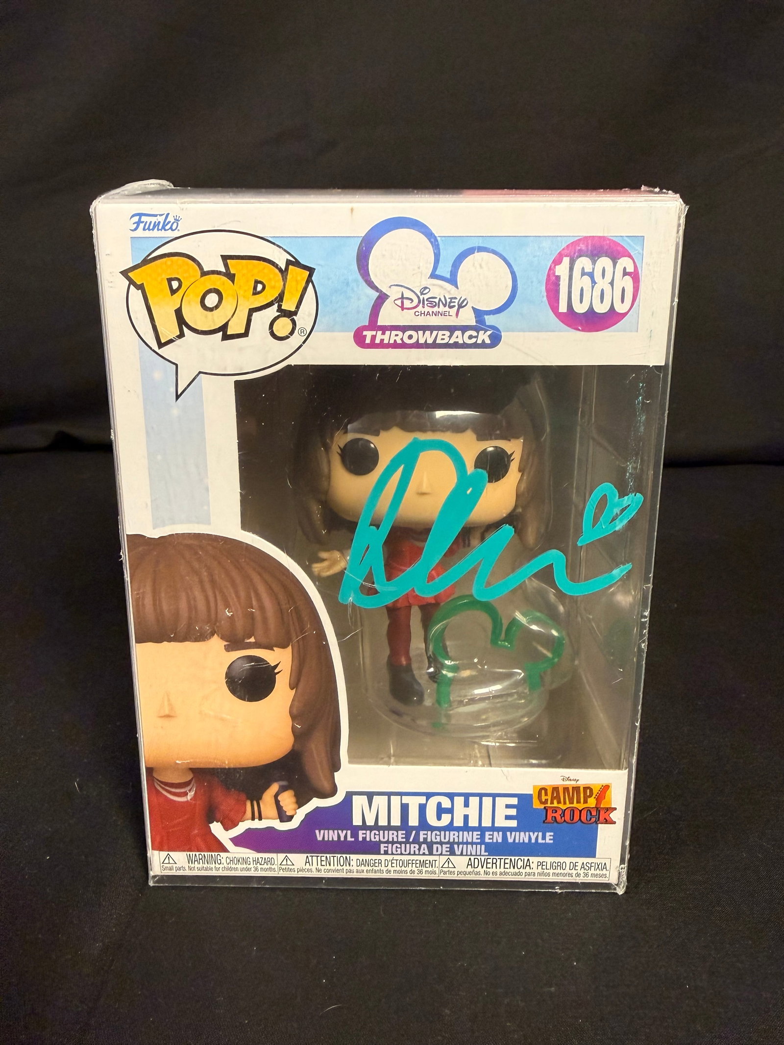 Mitchie Signed Funko Pop: Demi Lovato signed Mitchie Disney Throwback Funko Pop #1686 with COA