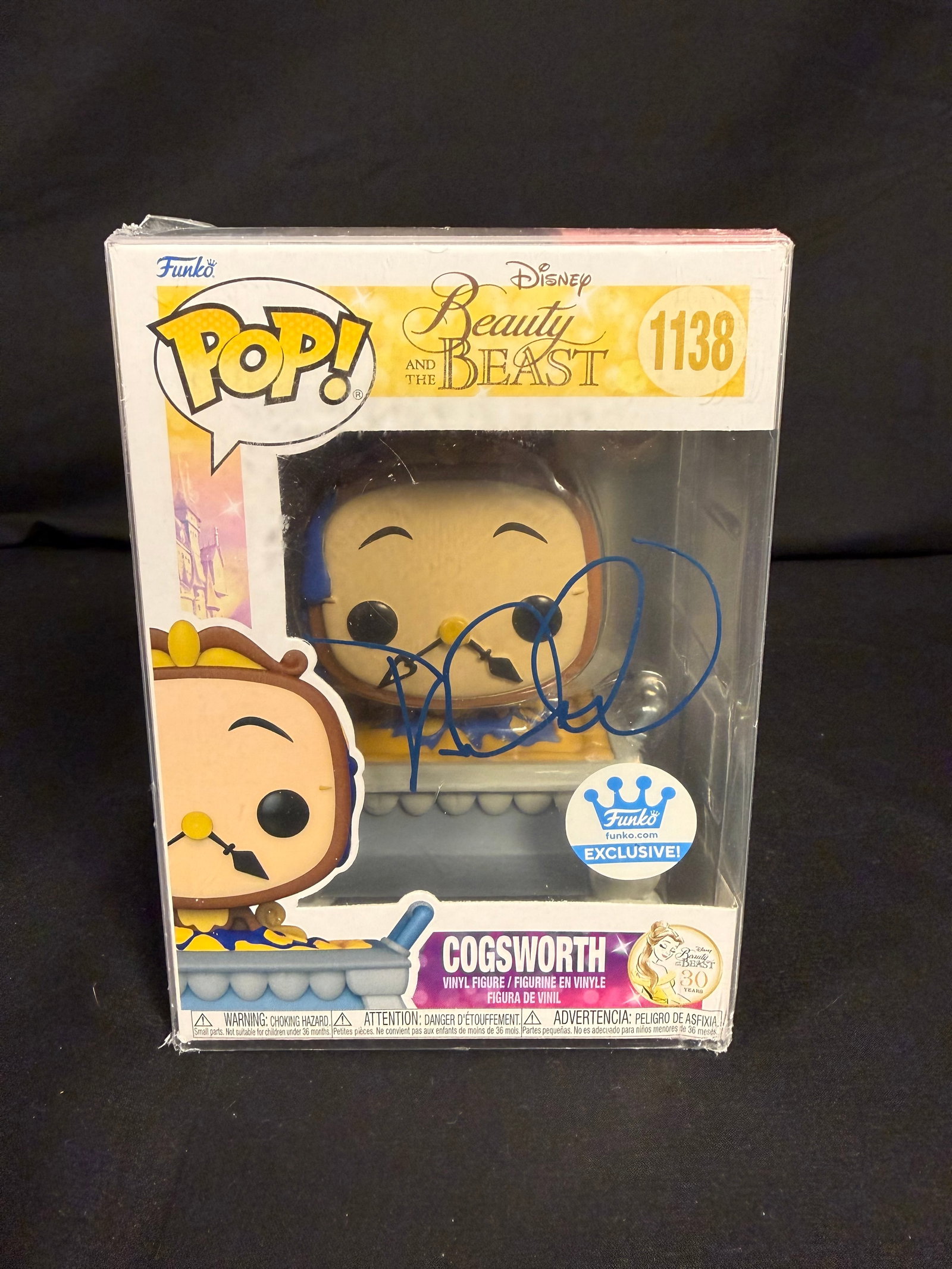 Cogsworth Signed Funko Pop: David Alan Grier signed Cogsworth Beauty and the Beast Funko Pop #1138 with COA