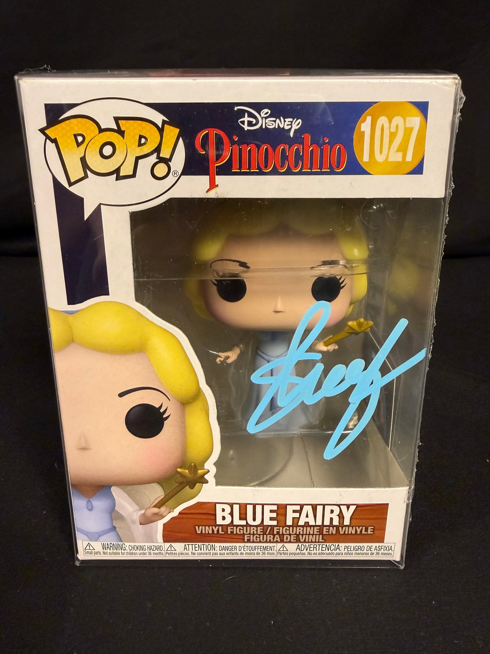 Blue Fairy Signed Funko Pop: Keegan Connor signed Blue Fairy Pinocchio Funko Pop #1027 with COA
