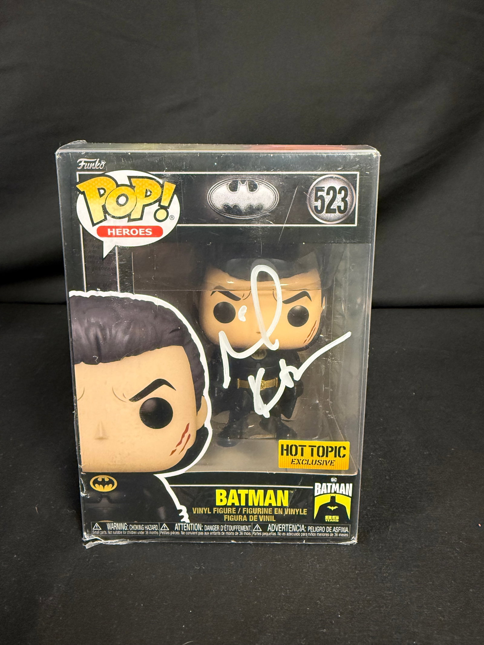 Batman Signed Funko Pop: Michael Keaton signed Batman Funko Pop #523 with COA