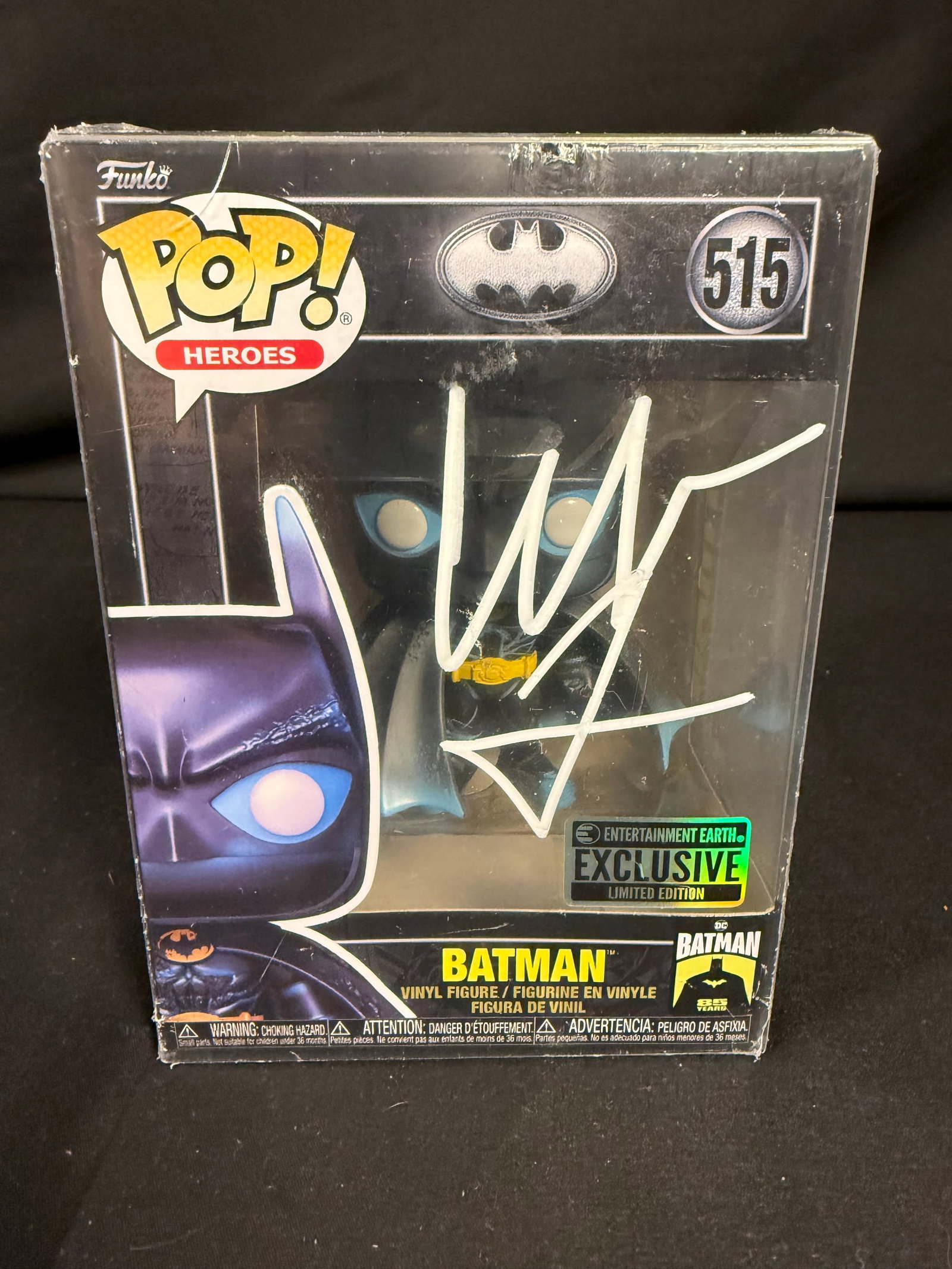 Batman Signed Funko Pop: Christian Bale signed Batman Funko Pop #515 with COA