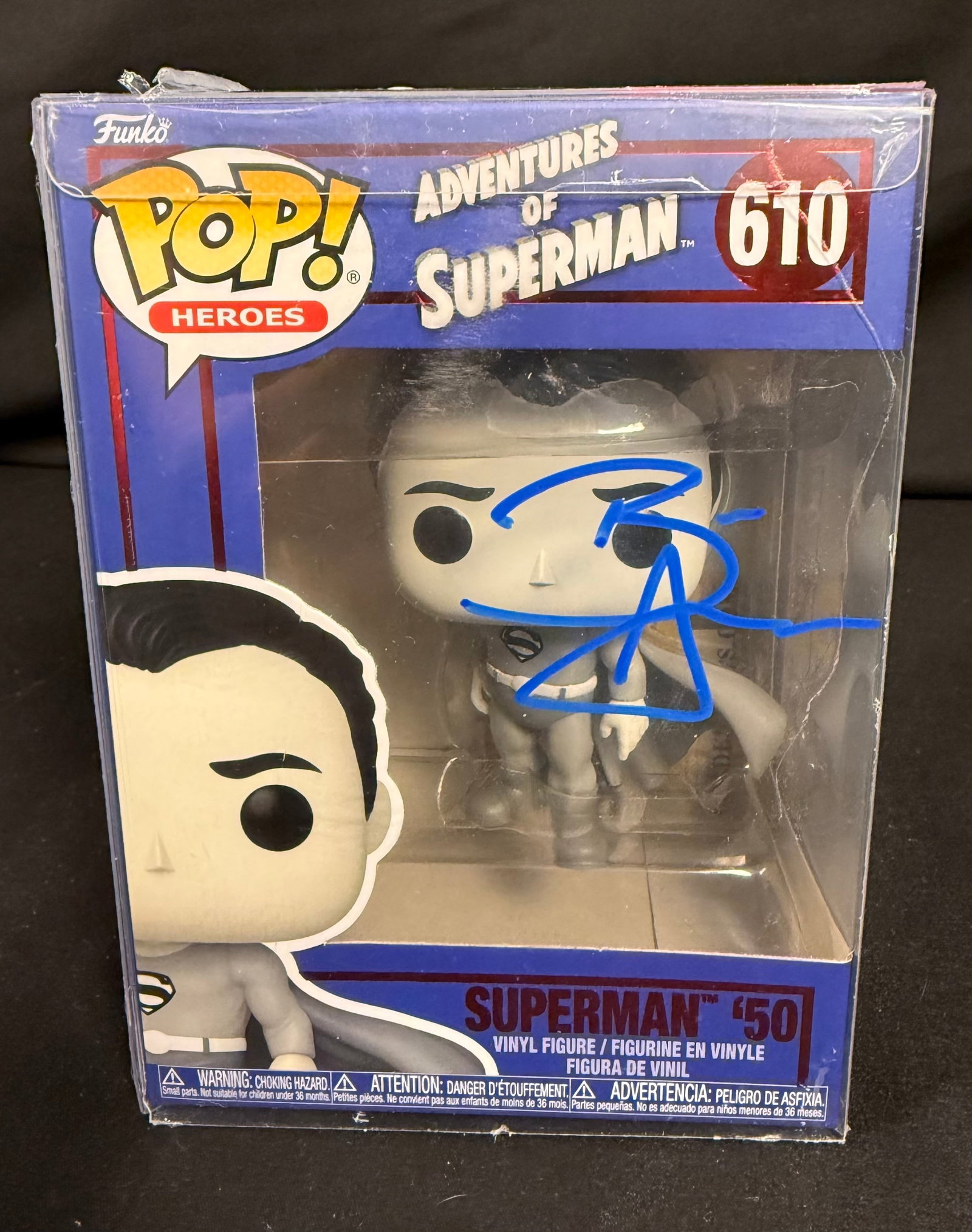 Superman '50 Signed Funko Pop: Ben Affleck signed Superman '50 Adventures of Superman Funko Pop #610 with COA