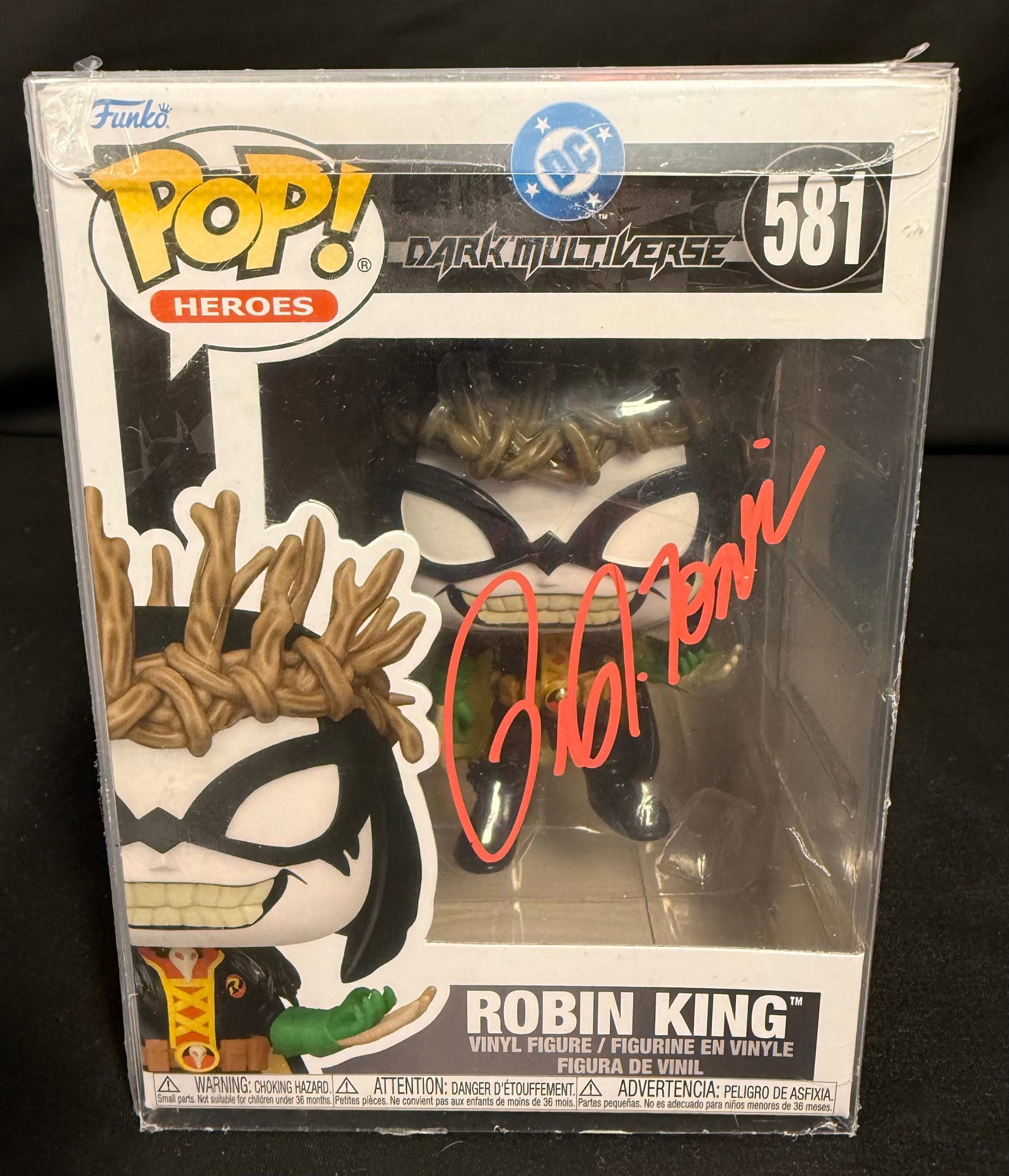 Robin King Signed Funko Pop: Peter Tomasi signed Robin King Dark Multiverse Funko Pop #581 with COA