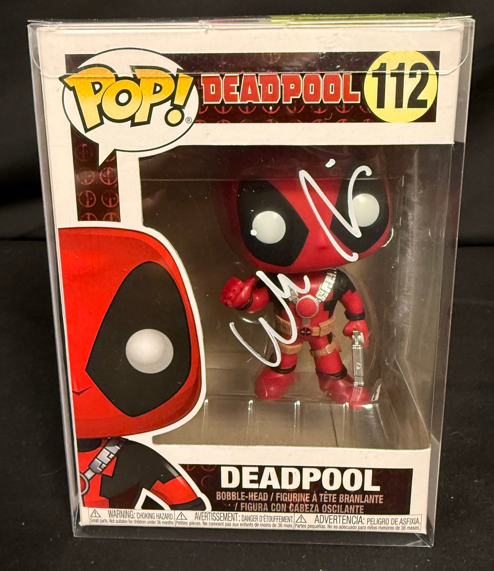 Deadpool Signed Funko Pop: Will Friedle signed Deadpool Funko Pop #112 with COA