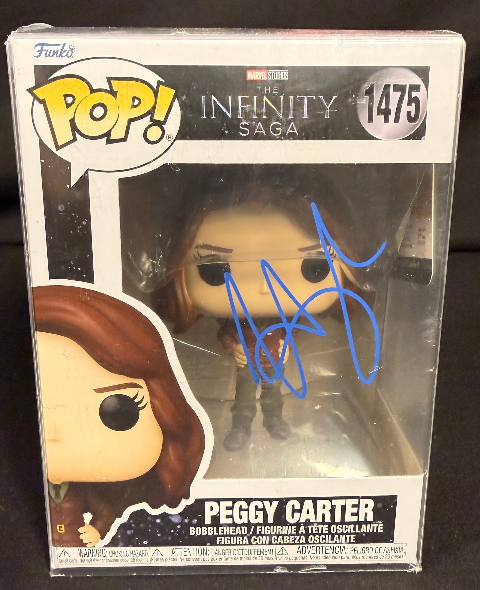 Peggy Carter Signed Funko Pop: Hayley Atwell signed Peggy Carter The Infinity Saga Funko Pop #1475 with COA