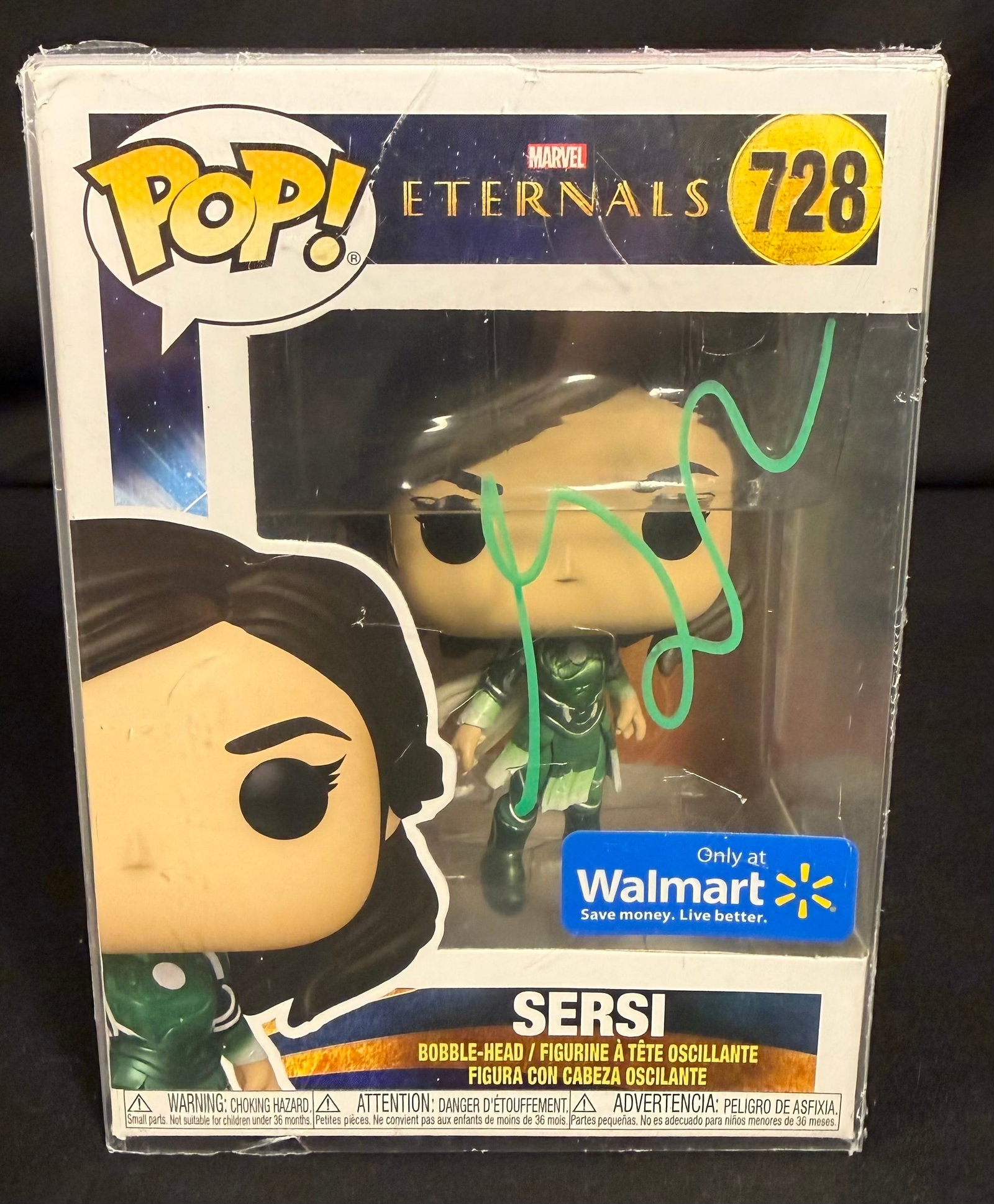 Sersi Signed Funko Pop: Gemma Chan signed Sersi Eternals Funko Pop #728 with COA