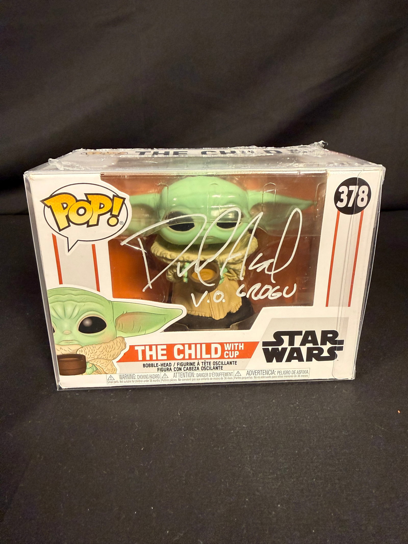The Child with Cup Signed Funko Pop: David Accord signed The Child with Cup Funko Pop #378 with COA