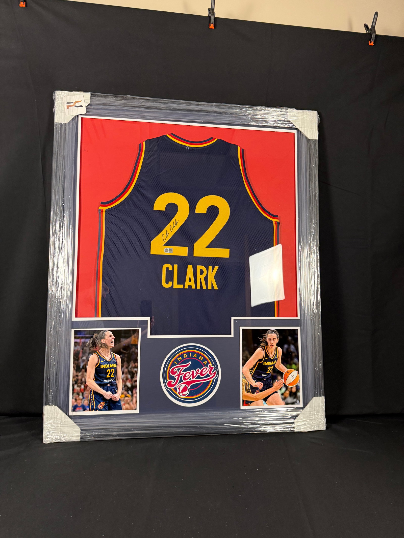 Caitlin Clark Signed Indiana Fever Framed Jersey: Signed framed Caitlin Clark Indiana Fever jersey with COA
