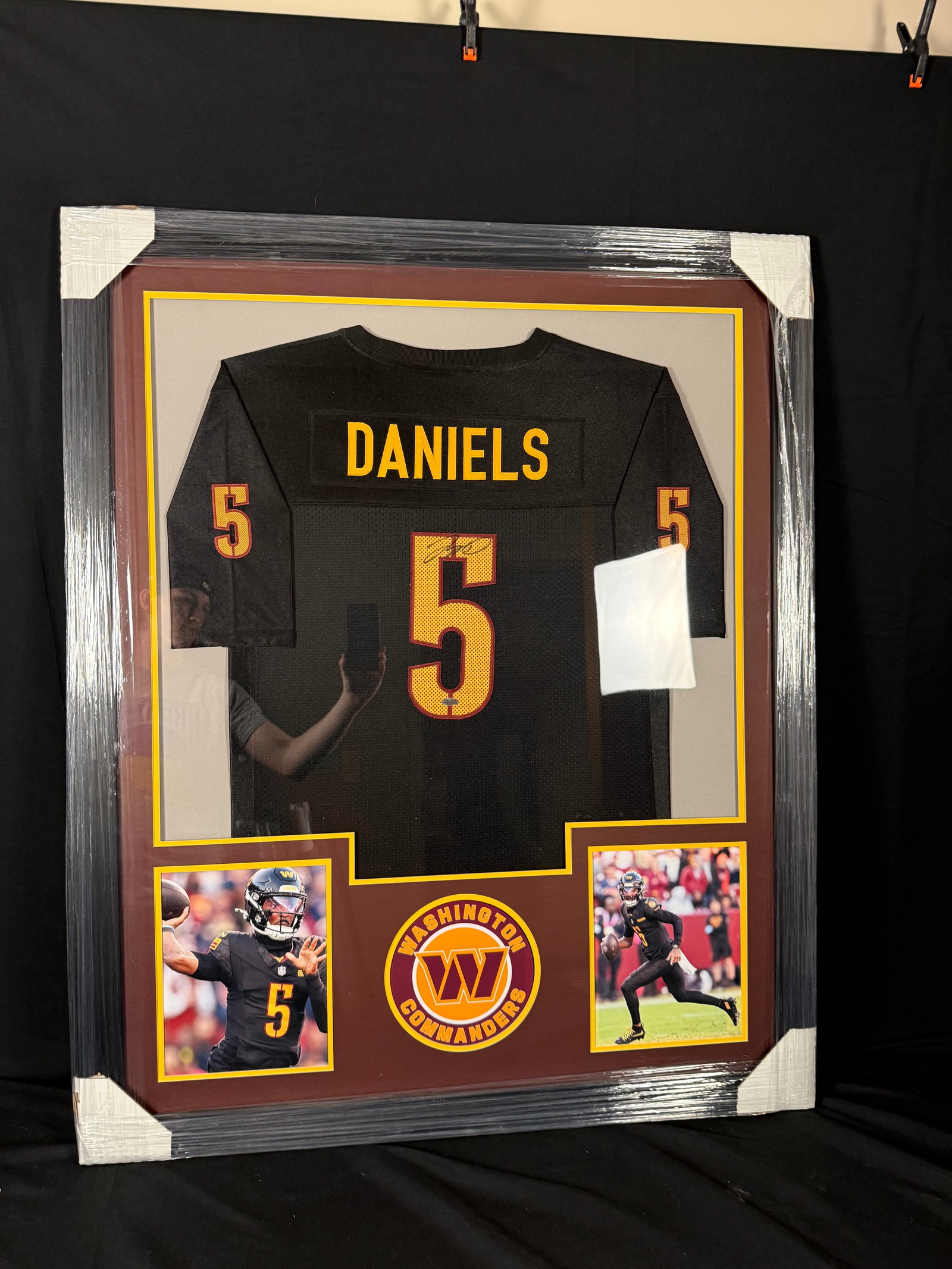Jayden Daniels Signed Washington Commanders Framed Jersey (1 of 2)