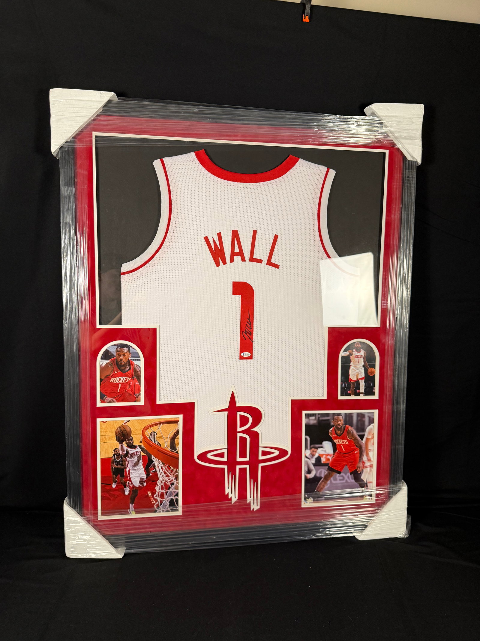 John Wall Signed Houston Rockets Framed Jersey: Signed framed John Wall Houston Rockets jersey with COA
