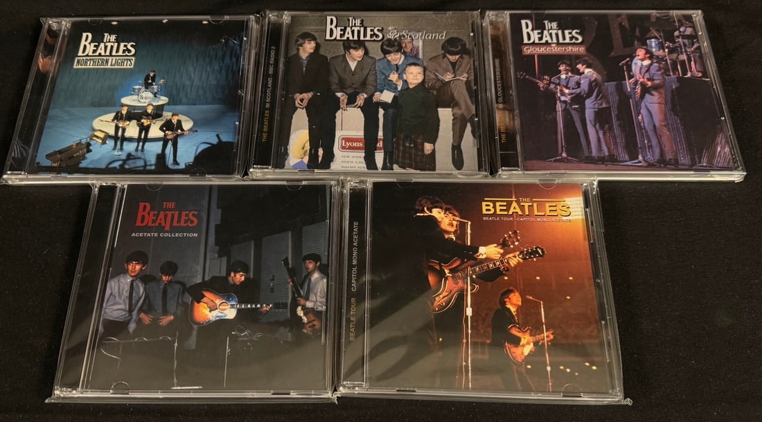 The Beatles - BBC & Acetate Archive Collection (5 CDs / 6 Discs Total): Collection of Beatles archival recordings featuring BBC broadcasts, regional radio appearances, studio acetates, interviews, alternate mixes, and rare source material.