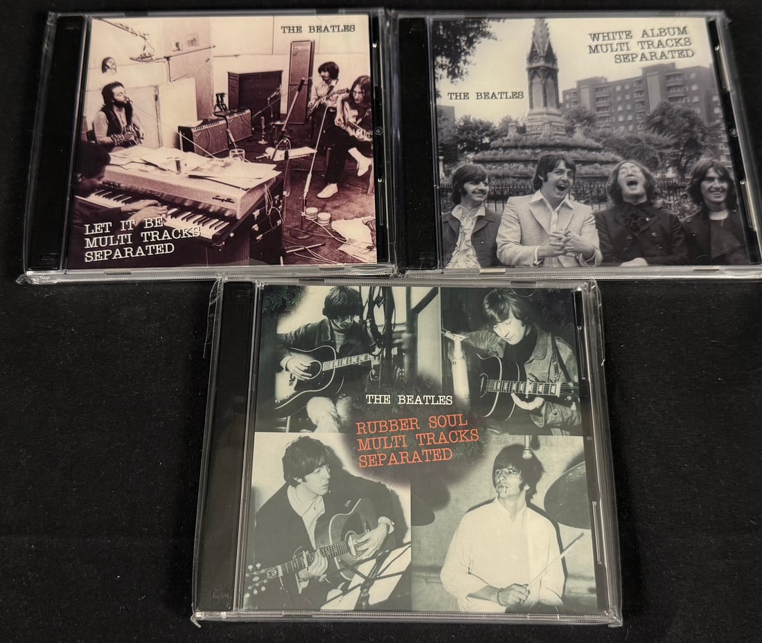 The Beatles - Multi-Tracks Separated Collection (3 CD Set): Beatles collector CDs featuring isolated multitrack recordings separated by instrument and vocal channels.
