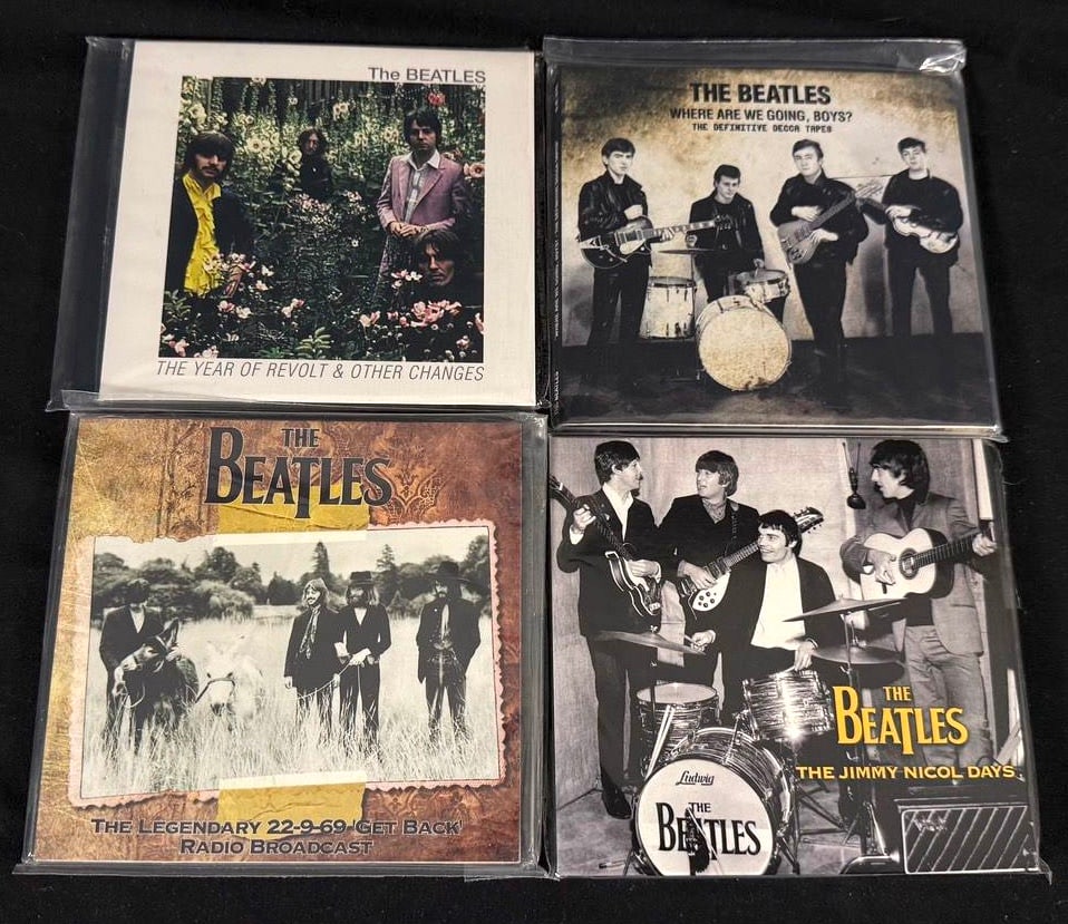 The Beatles Goodfather Records Bootleg Collection - Decca Audition, Get Back Sessions & Rare: Collection of four unofficial Beatles CDs from The Godfatherecords, one of the premier modern Beatles bootleg labels.