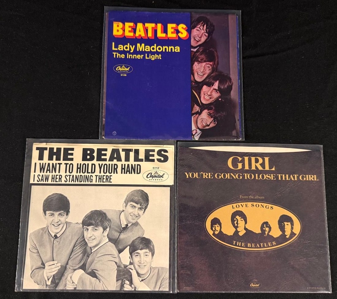 The Beatles - Capitol Picture Sleeves (3) - "I Want to Hold Your Hand," "Lady Madonna," "Girl" - (1 of 1)