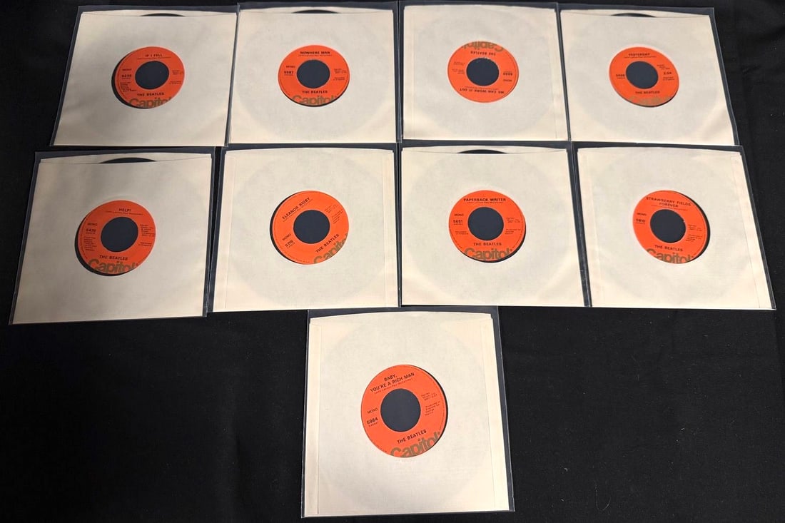 Lot of 9 Beatles 45s 70s pressings (1 of 2)