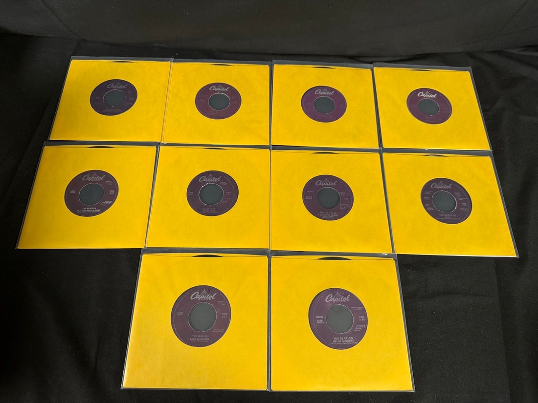 Lot of 10 Beatles 45s 70s pressings: All very clean as shown