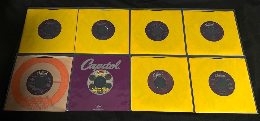 Lot of 8 Beatles 45s 70s pressings: All very clean as shown
