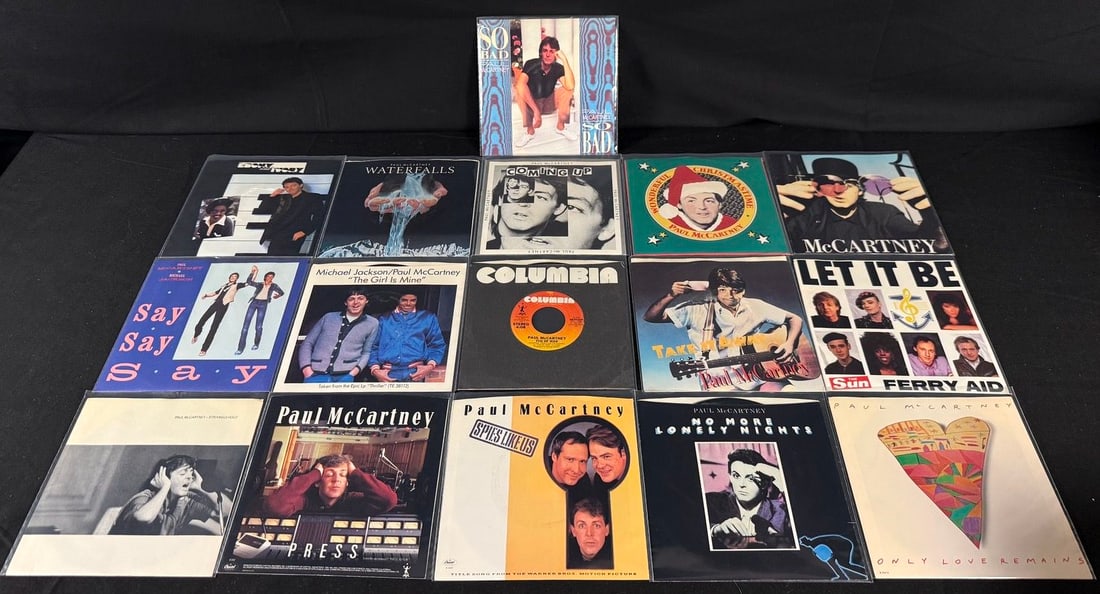 Lot of 16 Paul McCartney 45s with sleeves: All clean with sleeves as shown