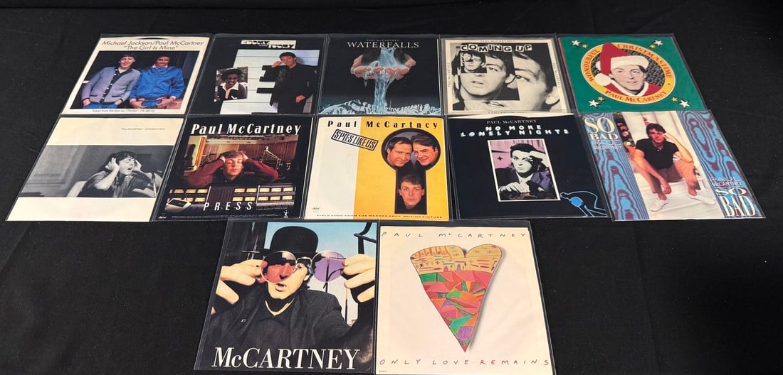 Lot of 12 Paul McCartney 45s with sleeves: All clean with sleeves as shown