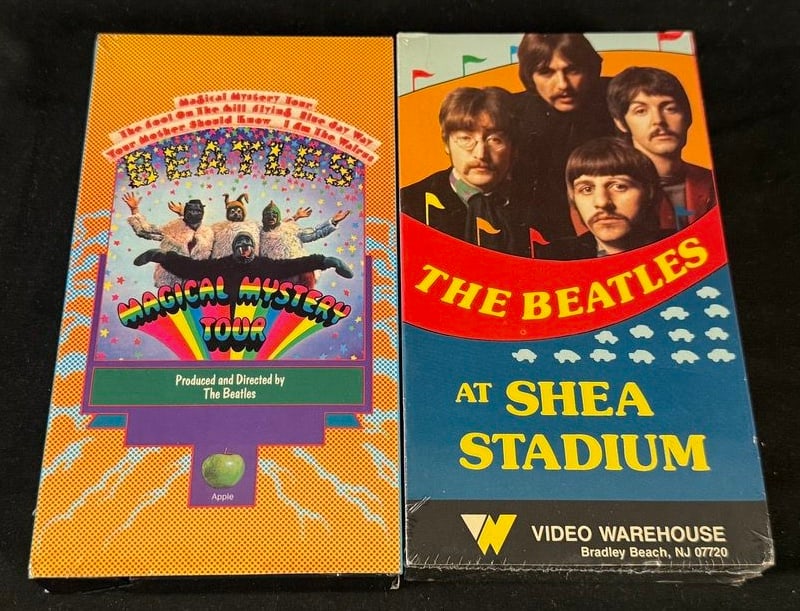 Beatles VHS Video Collection - Magical Mystery Tour & The Beatles at Shea Stadium: Pair of collectible Beatles VHS releases documenting two of the group's most iconic visual productions.