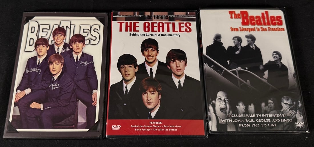 Beatles Documentary DVD Collection (3): Three Beatles documentaries including Beatles, Behind the Curtain, and From Liverpool to San Francisco.