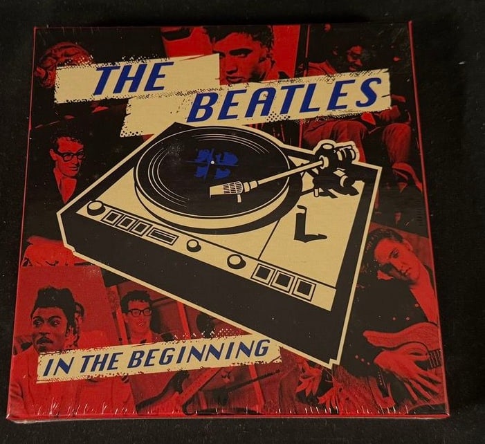 The Beatles 'In the Beginning' 5-Record Box Set (Red): Sealed alternate red edition five-record box set of early Beatles recordings.