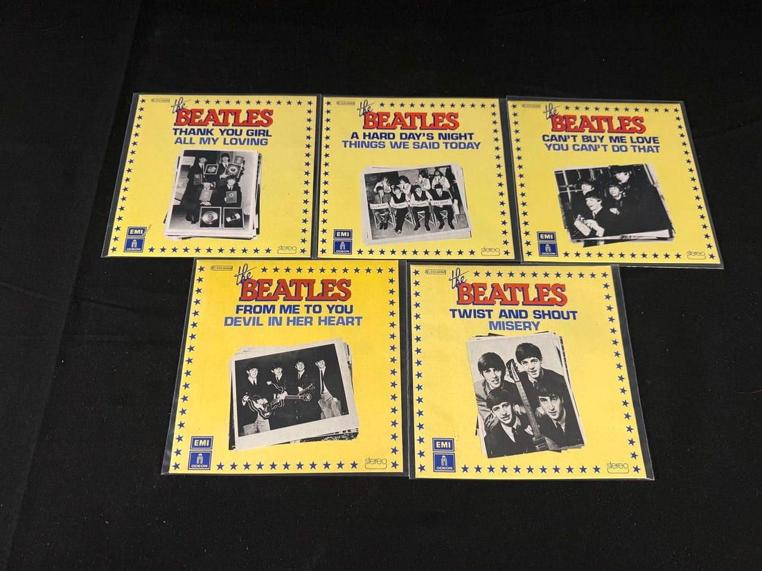 The Beatles 'Oldies But Goldies' Volumes 19-23 Record Set: Five-volume group from the Pathe Marconi/EMI 'Oldies But Goldies' Beatles series, numbered 19 through 23.