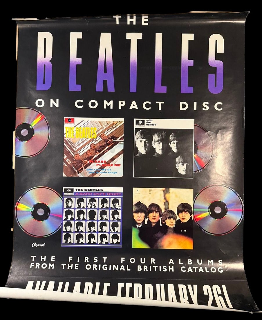 The Beatles on Compact Disc - First Four Albums Promotional Poster (1 of 1)