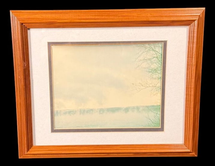 Owasco Lake in Early Morning by Debbie Torrey: Full title: Owasco Lake in Early Morning by Debbie Torrey (1999) Original watercolor titled 'Owasco Lake in early morning', dated December 25, 1999, by Debbie Torrey, as identified by the handwritten