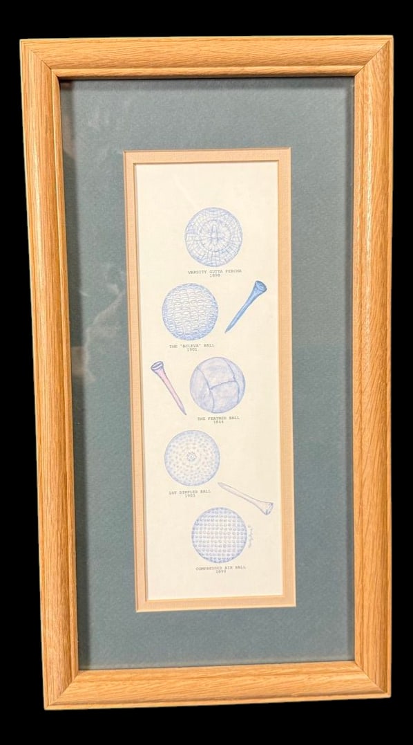 Framed Golf Ball Evolution Print (1 of 2)