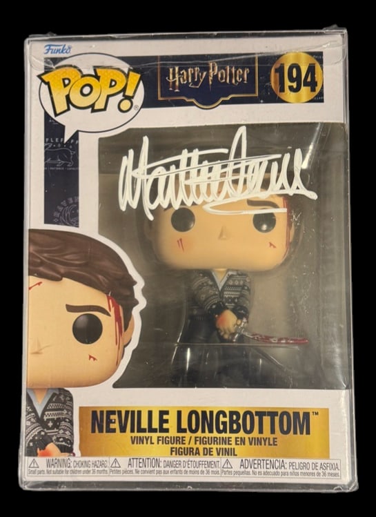 Neville Longbottom Signed Funko Pop: Matthew Lewis signed Neville Longbottom #194 Harry Potter Funko Pop with COA
