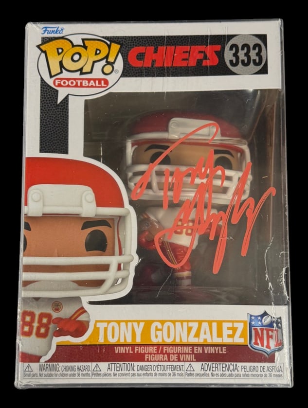 Tony Gonzalez Signed Funko Pop: Tony Gonzalez Kansas City Chiefs signed Funko Pop Football #333 with COA