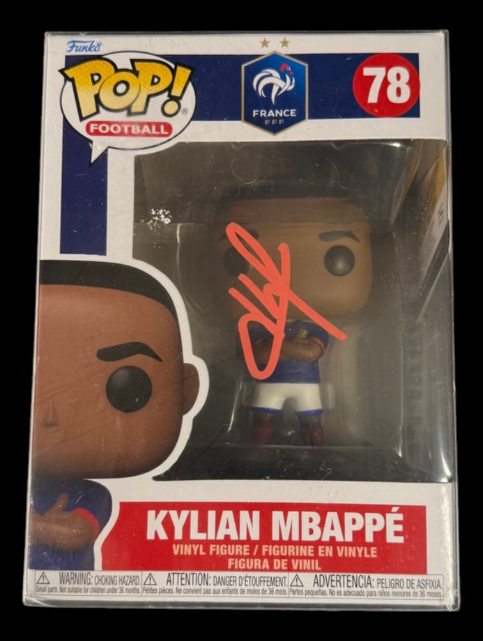 Kylian Mbappé Signed Funko Pop: Kylian Mbappé France National Team signed Funko Pop Football #78 with COA (red)