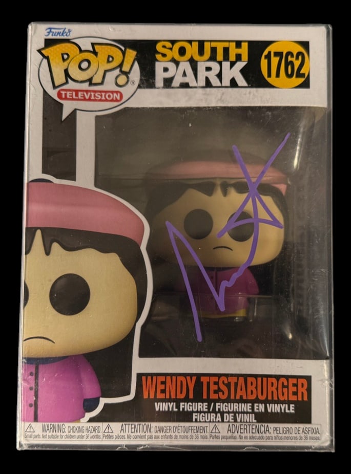Wendy Testaburger Signed Funko Pop: April Stewart signed Wendy Testaburger South Park Funko Pop #1762 with COA