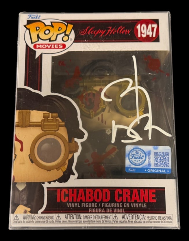 Ichabod Crane Signed Funko Pop: Johnny Depp signed Ichabod Crane Sleepy Hallow Funko Pop #1947 no blood with COA