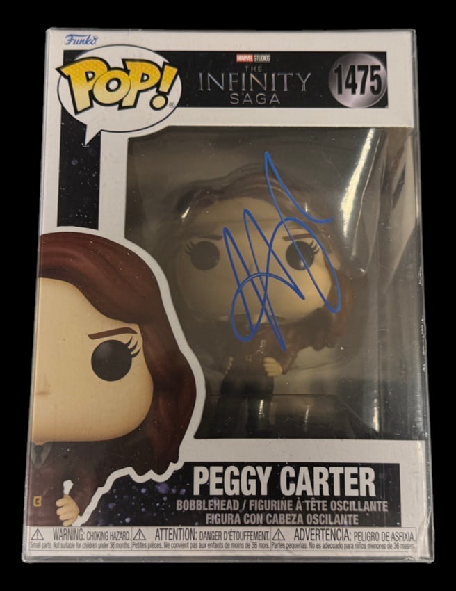 Peggy Carter Signed Funko Pop: Hayley Atwell signed Peggy Carter The Infinity Saga Funko Pop #1475 with COA