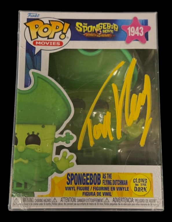 SpongeBob SquarePants as the Flying Dutchman: Full title: SpongeBob SquarePants as the Flying Dutchman Signed Funko Pop Tom Kenny signed SpongeBob SquarePants as the Flying Dutchman The SpongeBob Movie Funko Pop #1943 with COA