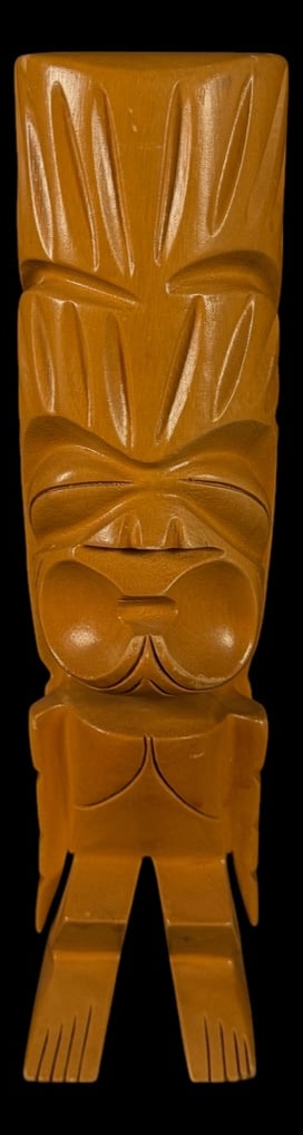 Hand-Carved Polynesian Tiki Figure (1 of 2)