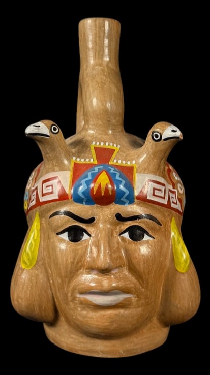 Peruvian Style Double-Spout Effigy Vessel (1 of 2)